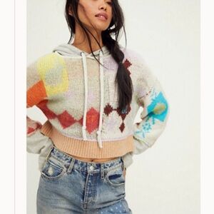 Free People Multicolor Knit Hoodie